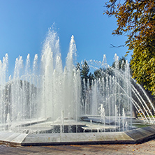 PLEVEN, BULGARIA - 20 SEPTEMBER 2015: Town hall and fountain in center of city of Pleven, Bulgaria