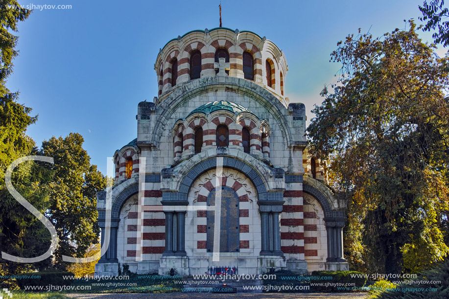 PLEVEN, BULGARIA - 20 SEPTEMBER 2015: St. George the Conqueror Chapel Mausoleum, City of Pleven, Bulgaria