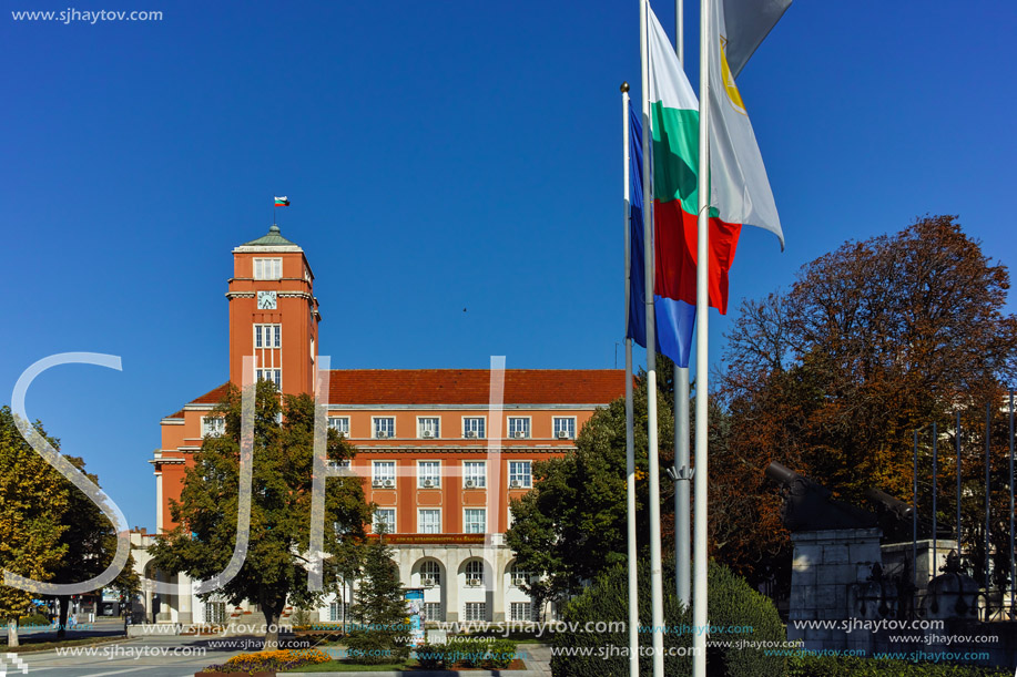 PLEVEN, BULGARIA - 20 SEPTEMBER 2015: Central square in city of Pleven, Bulgaria