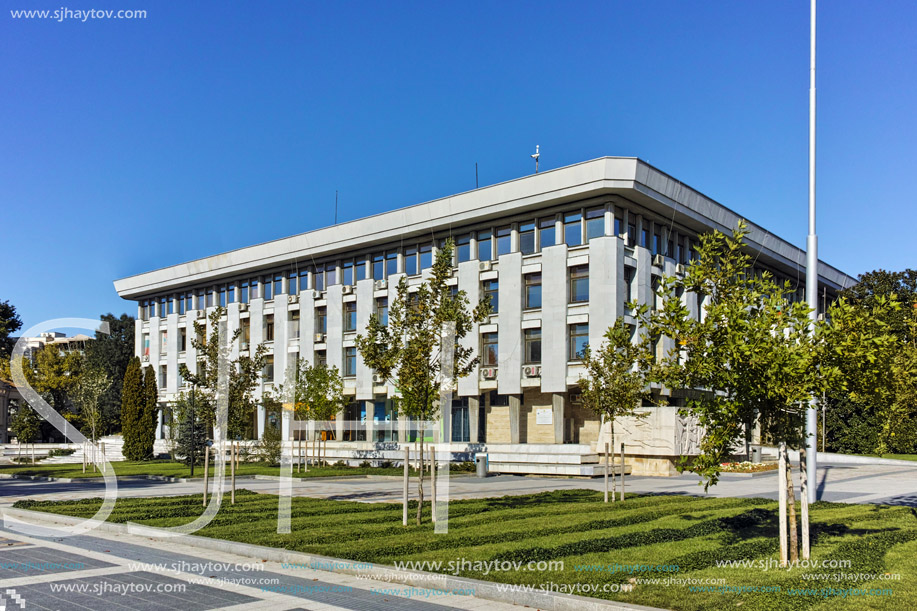PLEVEN, BULGARIA - 20 SEPTEMBER 2015: Central square in city of Pleven, Bulgaria