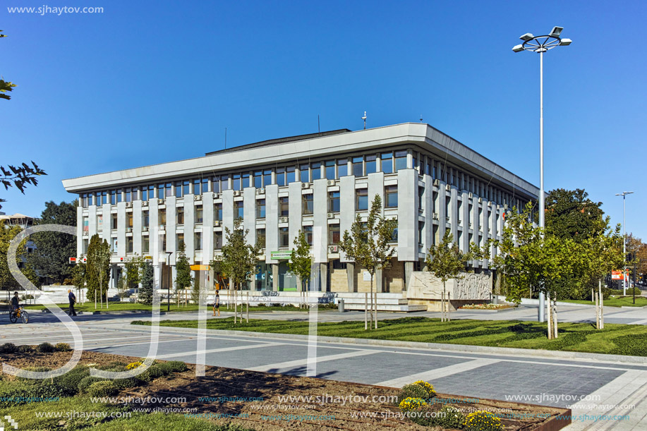 PLEVEN, BULGARIA - 20 SEPTEMBER 2015: Central square in city of Pleven, Bulgaria