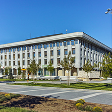 PLEVEN, BULGARIA - 20 SEPTEMBER 2015: Central square in city of Pleven, Bulgaria