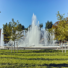 PLEVEN, BULGARIA - 20 SEPTEMBER 2015:  Fountain in center of city of Pleven, Bulgaria