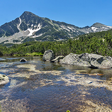Amazing Landscape of Sivrya peak and Banski lakes, Pirin Mountain, Bulgaria