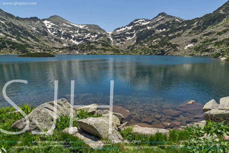 Panorama of Demirkapiyski chuki and Dzhano peaks, Popovo lake, Pirin Mountain, Bulgaria
