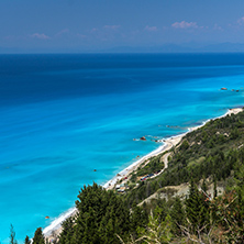 Amazing landscape with blue waters, Lefkada, Ionian Islands, Greece