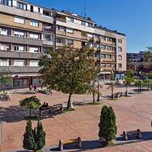 PIROT, SERBIA -16 APRIL 2016: Center of  town of Pirot, Republic of Serbia