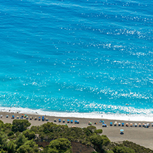 Seascape of Blue Waters of Gialos Beach, Lefkada, Ionian Islands, Greece