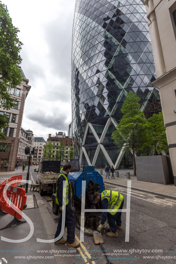 LONDON, ENGLAND - JUNE 18 2016: Amazing view of Business Building in City of London, Great Britain