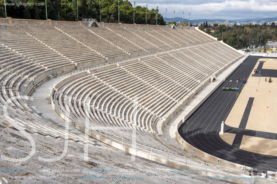 ATHENS, GREECE - JANUARY 20 2017:  Panathenaic stadium or kallimarmaro in Athens,  Attica, Greece