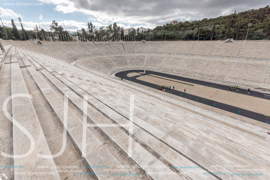 ATHENS, GREECE - JANUARY 20 2017:  Panathenaic stadium or kallimarmaro in Athens,  Attica, Greece