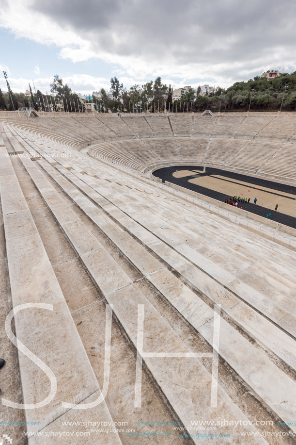 ATHENS, GREECE - JANUARY 20 2017:  Panathenaic stadium or kallimarmaro in Athens,  Attica, Greece