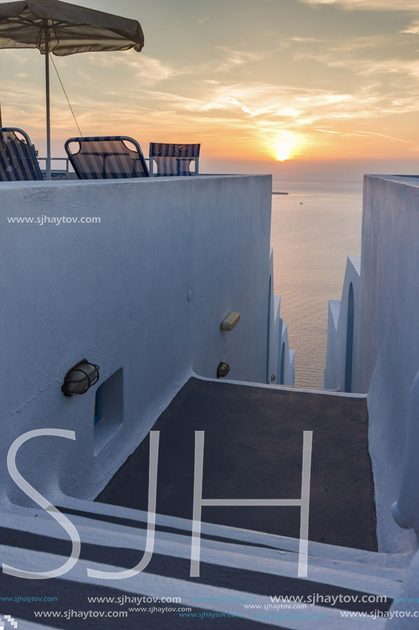 Panoramic view of Santorini island, Thira, Cyclades, Greece