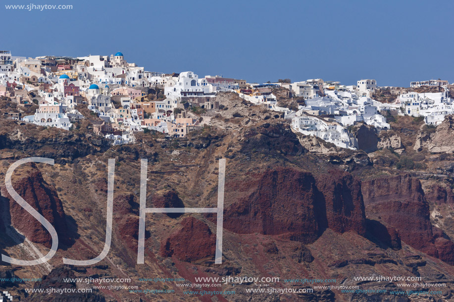 Panoramic view of Santorini island, Thira, Cyclades, Greece