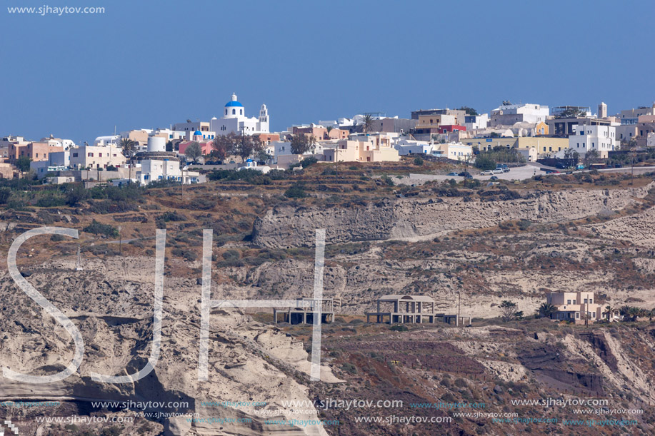 Panoramic view of Santorini island, Thira, Cyclades, Greece