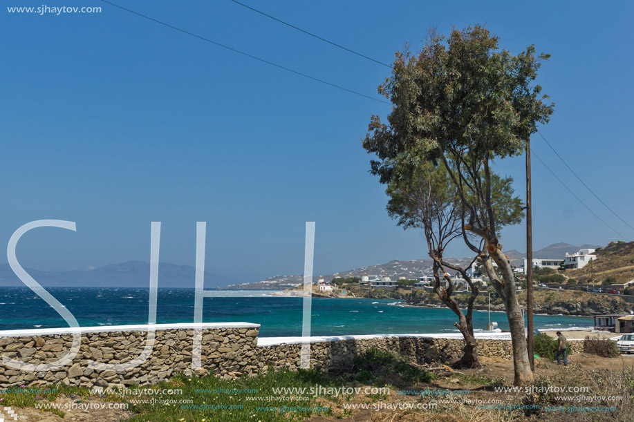 Amazing view of beach in Mykonos, Cyclades Islands, Greece