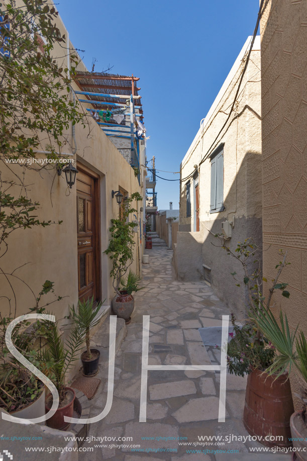 Street in the fortress in Chora town, Naxos Island, Cyclades, Greece