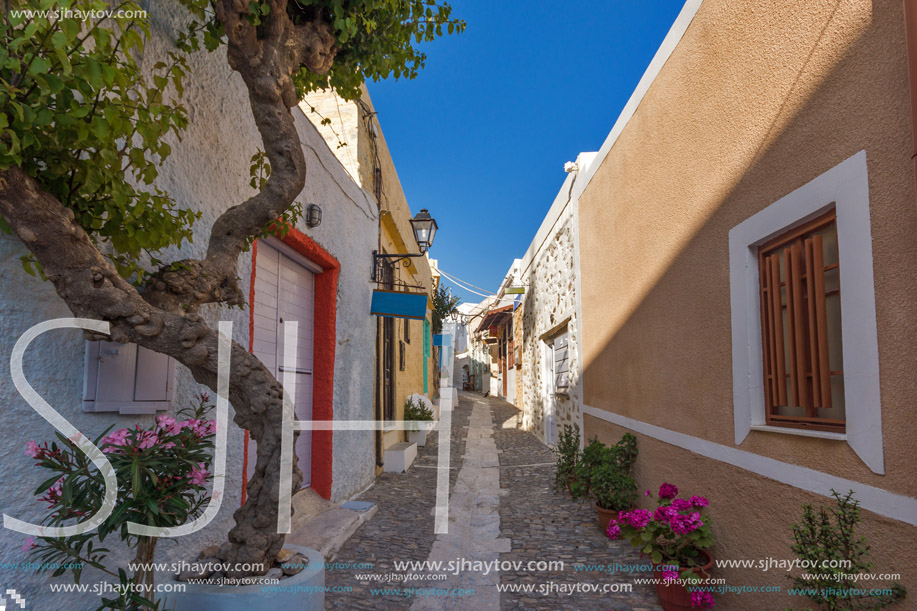 Street in City of Ermopoli, Syros, Cyclades Islands, Greece