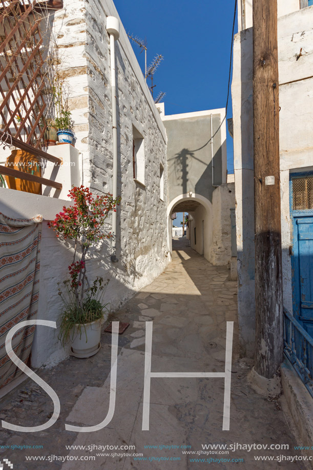 Street in City of Ermopoli, Syros, Cyclades Islands, Greece