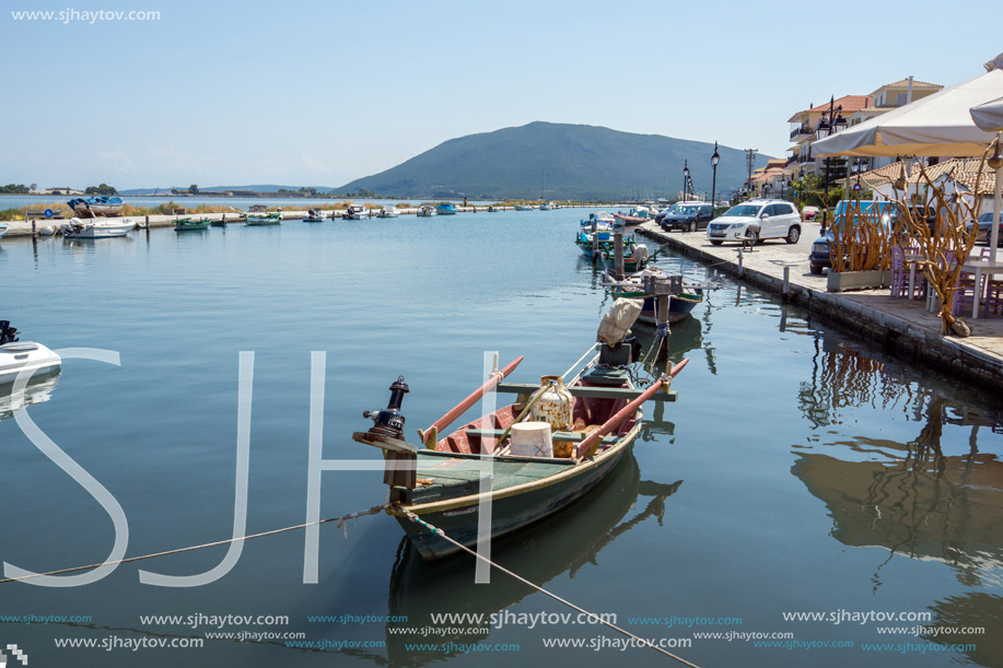 LEFKADA TOWN, GREECE JULY 16, 2014: Panoramic view of Lefkada town, Ionian Islands, Greece