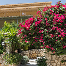 VASILIKI, LEFKADA, GREECE JULY 16, 2014: Panorama of Village of Vasiliki, Lefkada, Ionian Islands, Greece