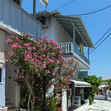 AGIOS NIKITAS, LEFKADA, GREECE JULY 16, 2014: Traditional houses in village of Agios Nikitas, Lefkada, Ionian Islands, Greece