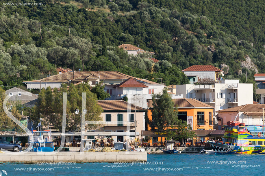 VASILIKI, LEFKADA, GREECE JULY 16, 2014: Panorama of Village of Vasiliki, Lefkada, Ionian Islands, Greece