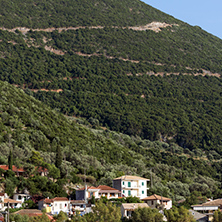 VASILIKI, LEFKADA, GREECE JULY 16, 2014: Panorama of Village of Vasiliki, Lefkada, Ionian Islands, Greece