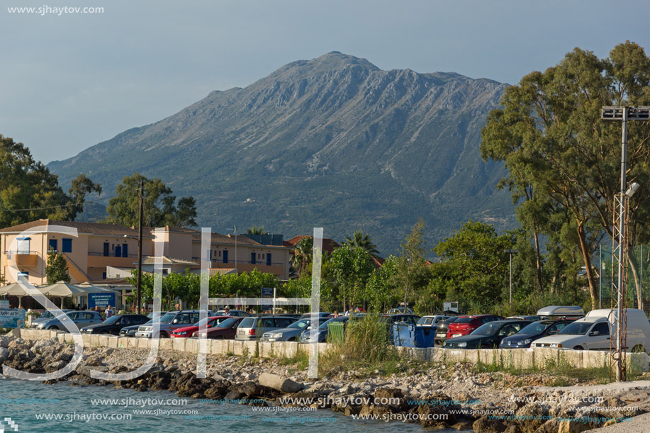 VASILIKI, LEFKADA, GREECE JULY 16, 2014: Panorama of Village of Vasiliki, Lefkada, Ionian Islands, Greece