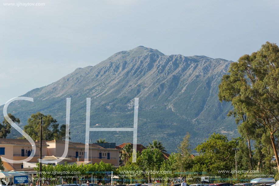 VASILIKI, LEFKADA, GREECE JULY 16, 2014: Panorama of Village of Vasiliki, Lefkada, Ionian Islands, Greece