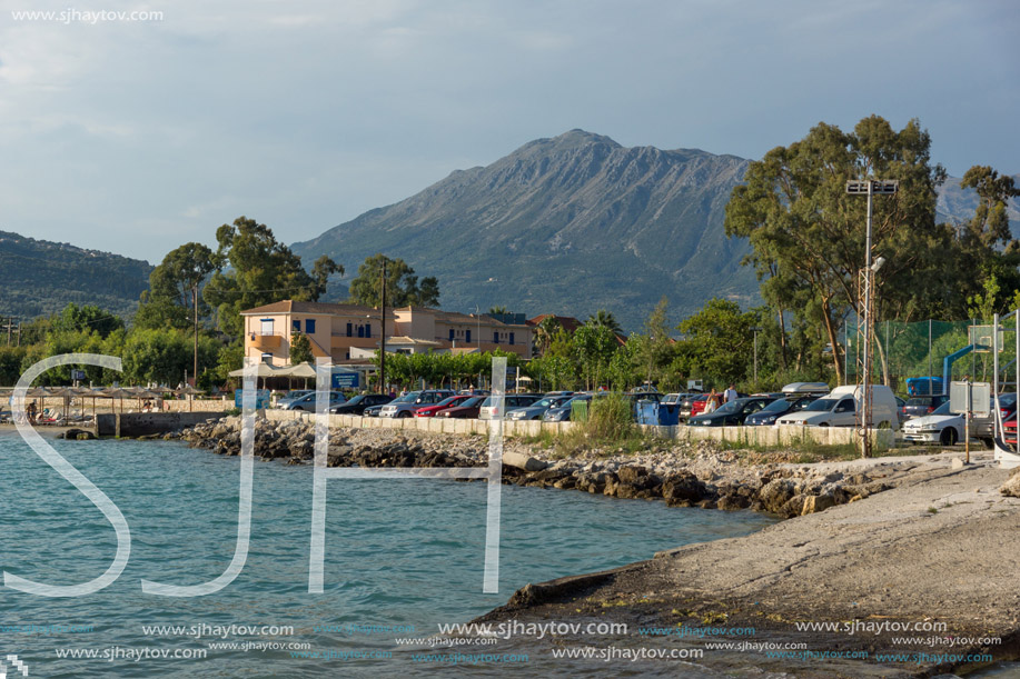 VASILIKI, LEFKADA, GREECE JULY 16, 2014: Panorama of Village of Vasiliki, Lefkada, Ionian Islands, Greece