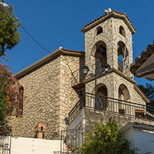 VASILIKI, LEFKADA, GREECE JULY 16, 2014: Panorama of Village of Vasiliki, Lefkada, Ionian Islands, Greece