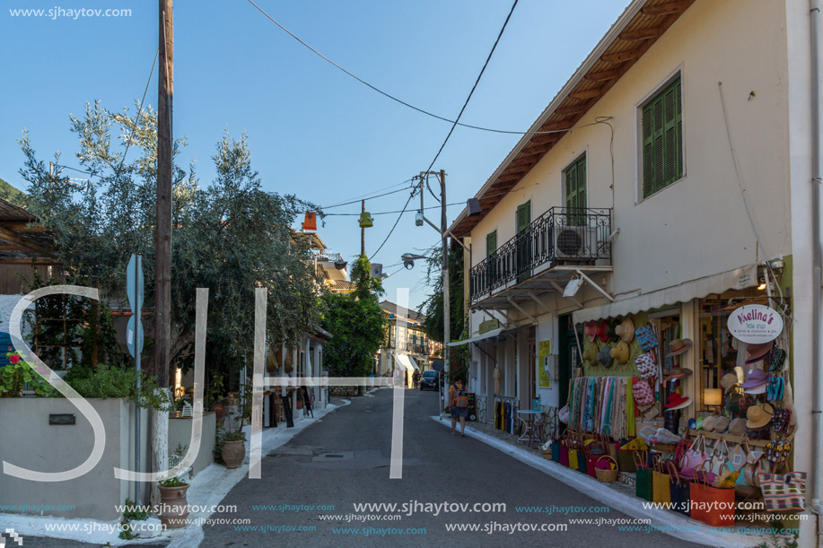 VASILIKI, LEFKADA, GREECE JULY 16, 2014: Panorama of Village of Vasiliki, Lefkada, Ionian Islands, Greece