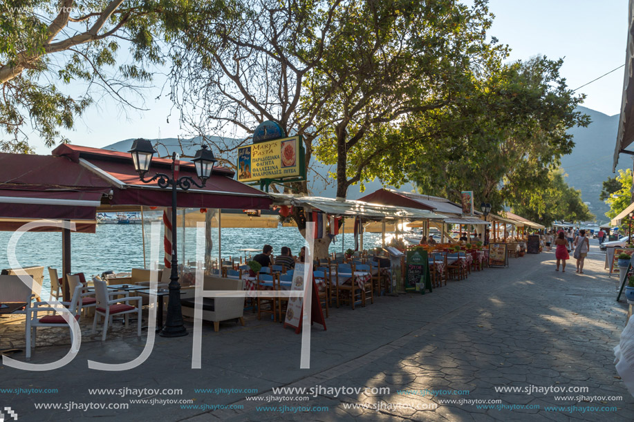 VASILIKI, LEFKADA, GREECE JULY 16, 2014: Panorama of Village of Vasiliki, Lefkada, Ionian Islands, Greece