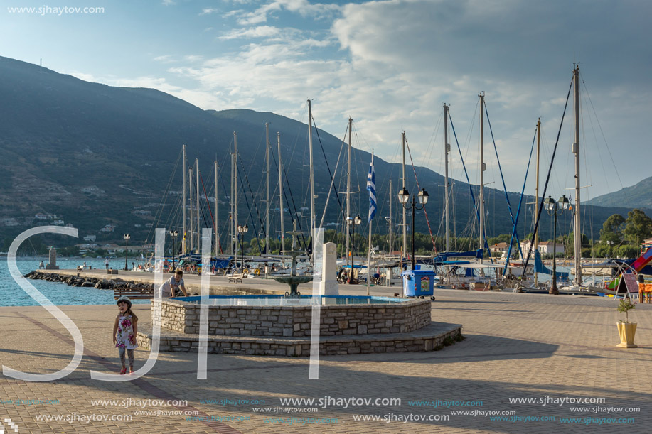 VASILIKI, LEFKADA, GREECE JULY 16, 2014: Panorama of Village of Vasiliki, Lefkada, Ionian Islands, Greece