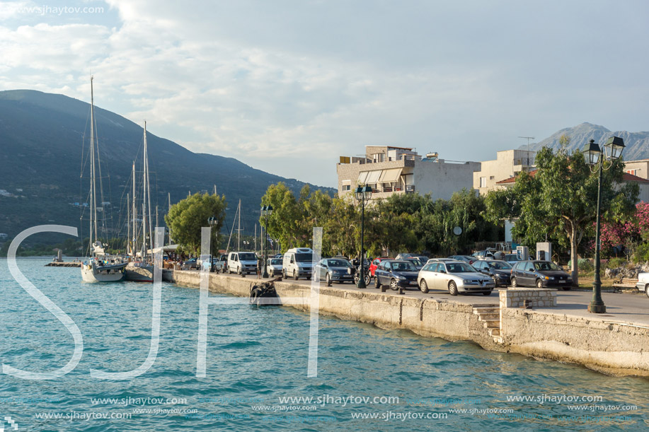 VASILIKI, LEFKADA, GREECE JULY 16, 2014: Panorama of Village of Vasiliki, Lefkada, Ionian Islands, Greece