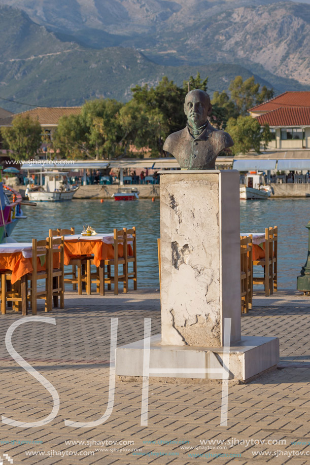 VASILIKI, LEFKADA, GREECE JULY 16, 2014: Panorama of Village of Vasiliki, Lefkada, Ionian Islands, Greece