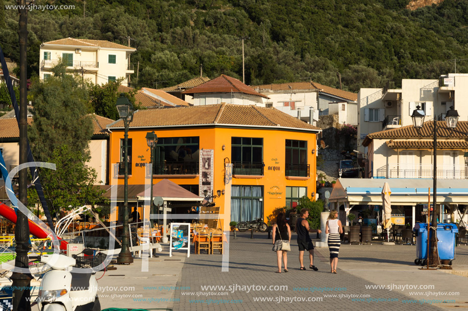 VASILIKI, LEFKADA, GREECE JULY 16, 2014: Panorama of Village of Vasiliki, Lefkada, Ionian Islands, Greece