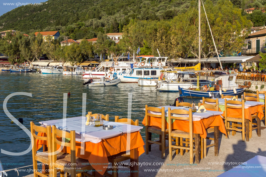 VASILIKI, LEFKADA, GREECE JULY 16, 2014: Panorama of Village of Vasiliki, Lefkada, Ionian Islands, Greece