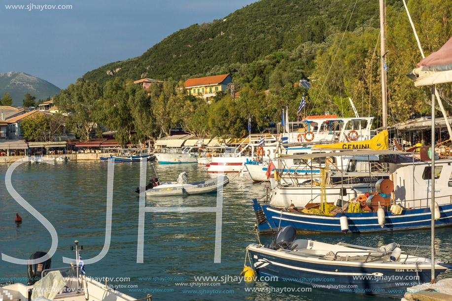 VASILIKI, LEFKADA, GREECE JULY 16, 2014: Panorama of Village of Vasiliki, Lefkada, Ionian Islands, Greece