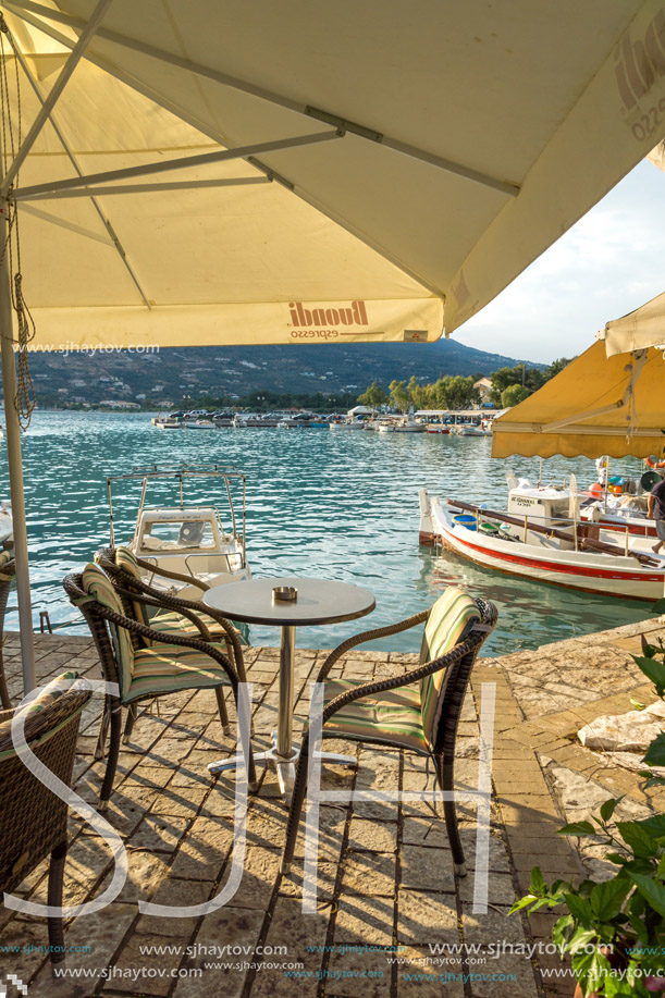 VASILIKI, LEFKADA, GREECE JULY 16, 2014: Panorama of Village of Vasiliki, Lefkada, Ionian Islands, Greece