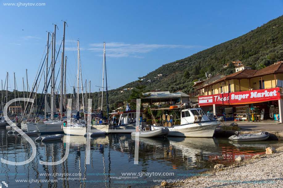 SIVOTA, LEFKADA, GREECE JULY 17, 2014: Panorama of Village of Sivota, Lefkada, Ionian Islands, Greece