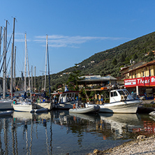 SIVOTA, LEFKADA, GREECE JULY 17, 2014: Panorama of Village of Sivota, Lefkada, Ionian Islands, Greece
