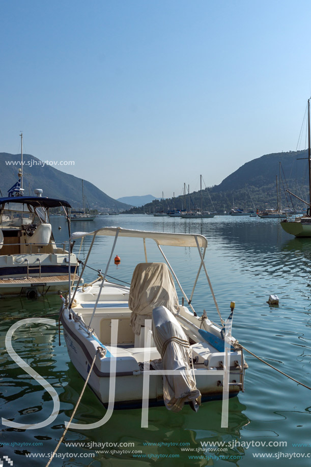 NYDRI, LEFKADA, GREECE JULY 17: Port at Nydri Bay, Lefkada, Ionian Islands, Greece