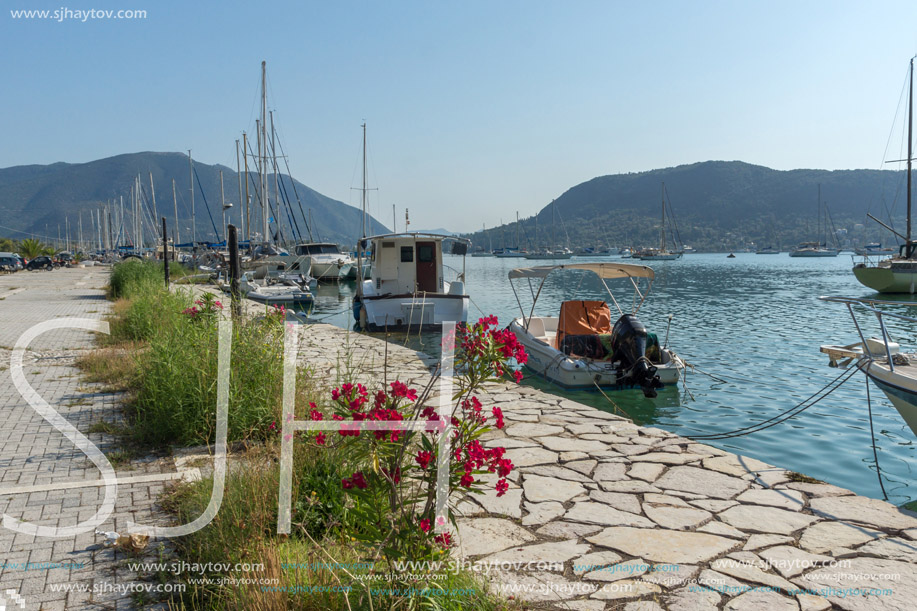 NYDRI, LEFKADA, GREECE JULY 17: Port at Nydri Bay, Lefkada, Ionian Islands, Greece