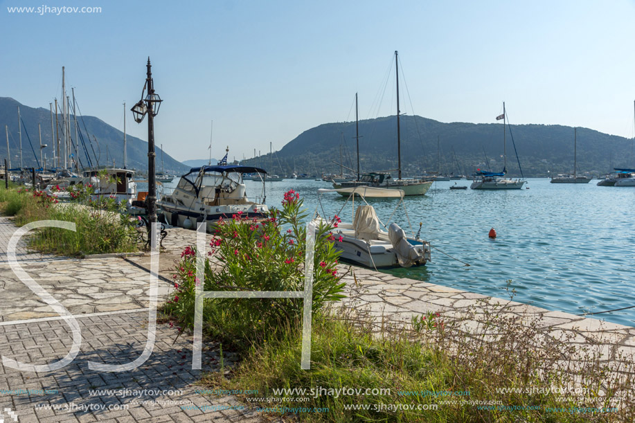 NYDRI, LEFKADA, GREECE JULY 17: Port at Nydri Bay, Lefkada, Ionian Islands, Greece