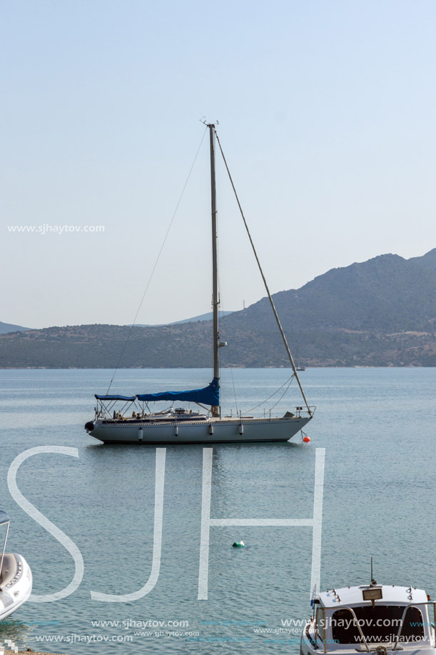 NYDRI, LEFKADA, GREECE JULY 17: Port at Nydri Bay, Lefkada, Ionian Islands, Greece