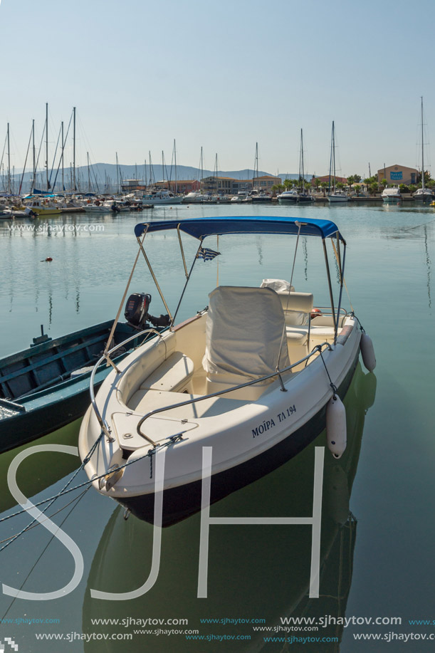 LEFKADA TOWN, GREECE JULY 17, 2014: yacht harbor at Lefkada town, Ionian Islands, Greece