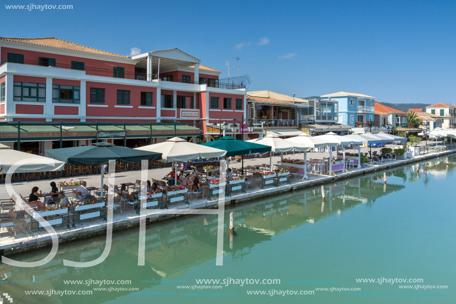 LEFKADA TOWN, GREECE JULY 17, 2014: Panoramic view of Lefkada town, Ionian Islands, Greece