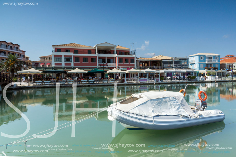 LEFKADA TOWN, GREECE JULY 17, 2014: Panoramic view of Lefkada town, Ionian Islands, Greece